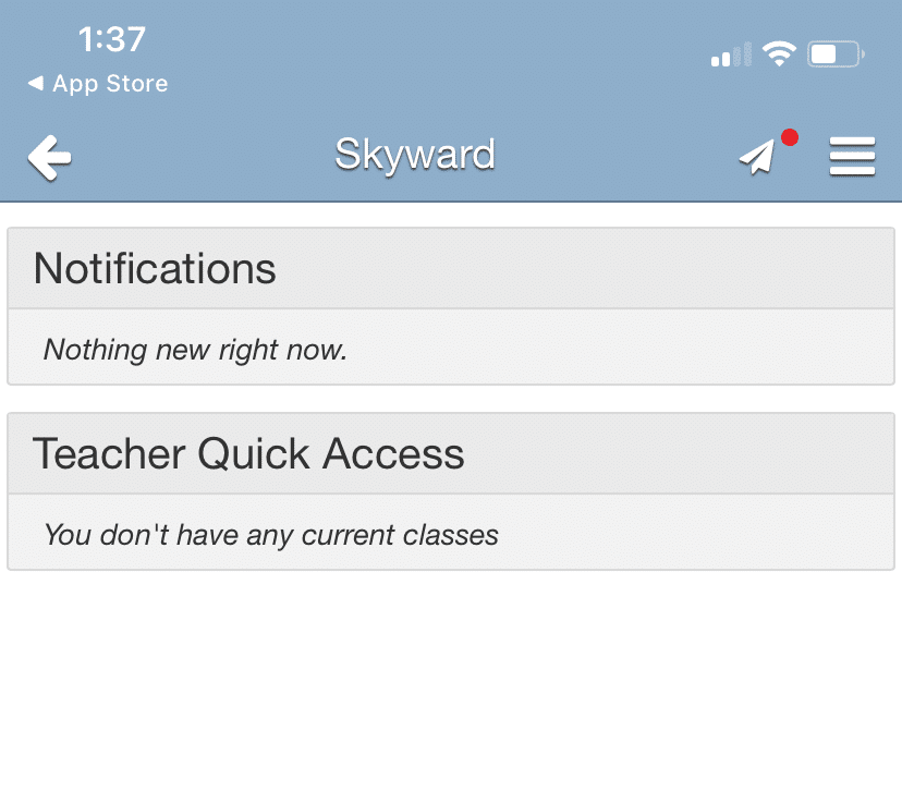 Skyward mobile app landing page