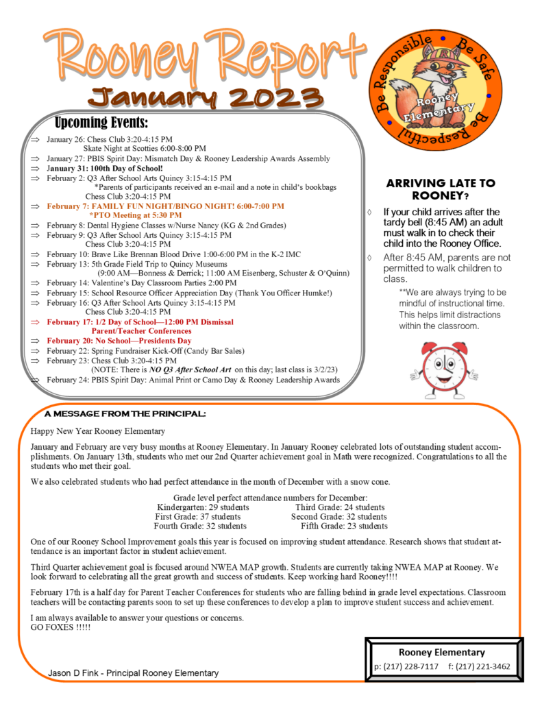 Page 1 of Family Rooney Report January 2023