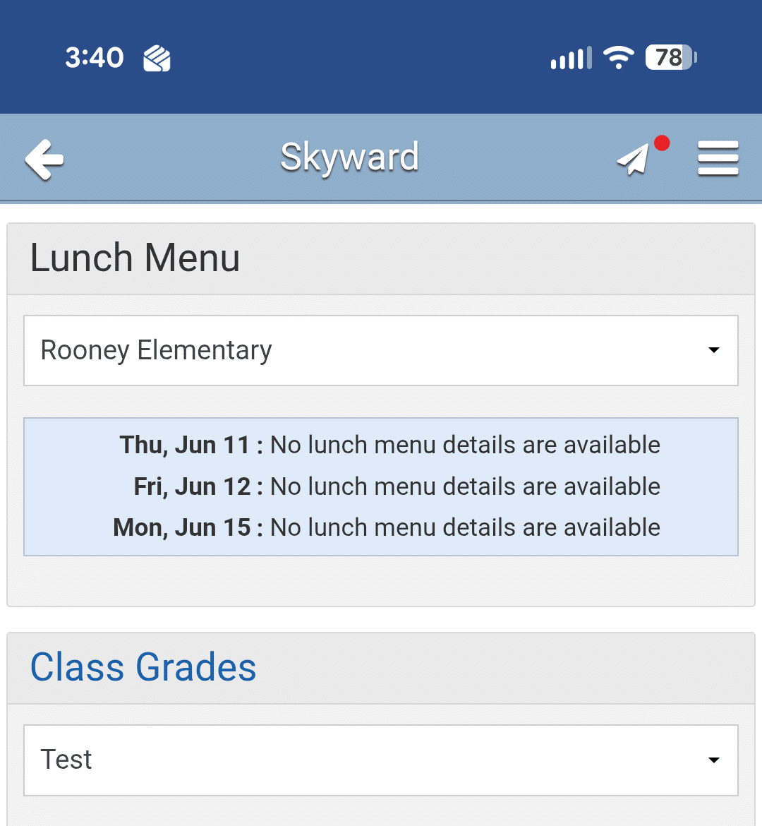 Skyward mobile app landing page