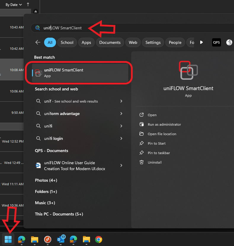 How to open Uniflow Windows App