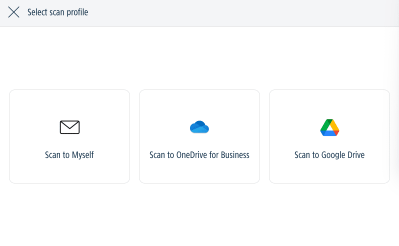 Canon Copier Uniflow scan destination page