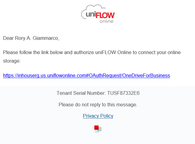 Canon Copier Uniflow scan destination email example