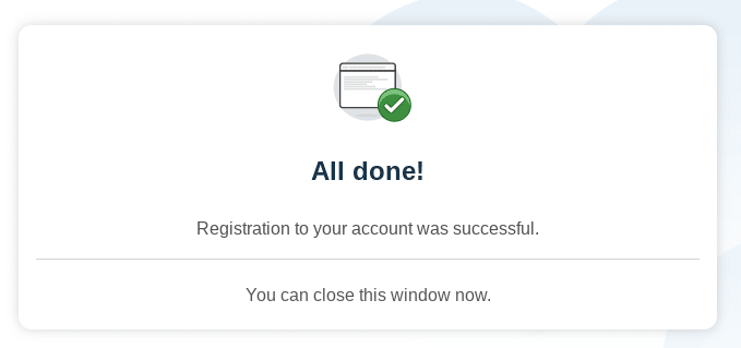 Uniflow Chromebook extension sign in success page