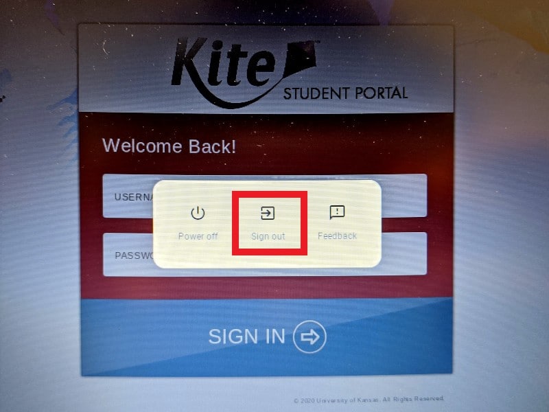 chromebook sign out button