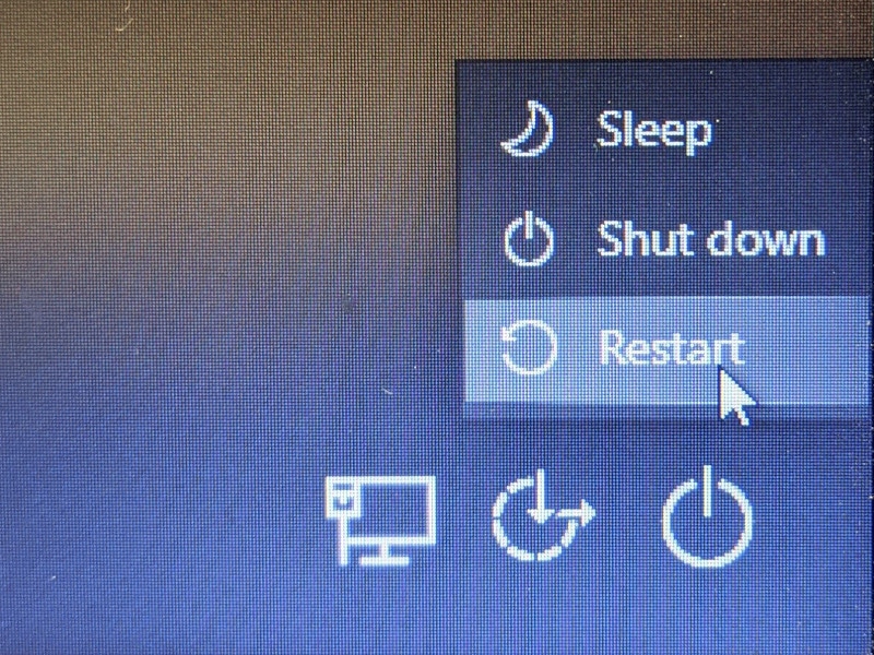 screenshot windows restart button