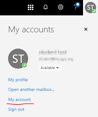 Select My Account on a Windows computer
