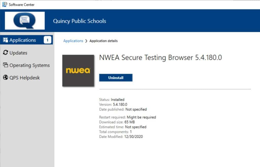 Uninstall NWEA Secure Testing Browser